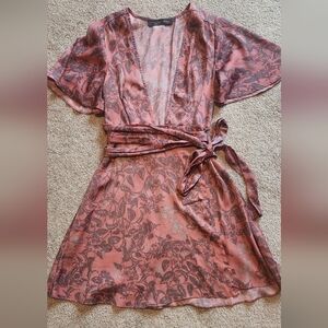 House of Harlow 1960 Pink and Black Floral Dress